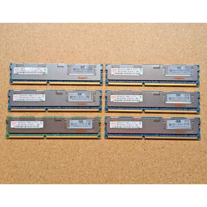 Lot 6 Hynix 4GB (24GB Total) 2Rx4 PC3-10600R-9-10-E1 DDR3 SDRAM ECC Reg 240-Pin